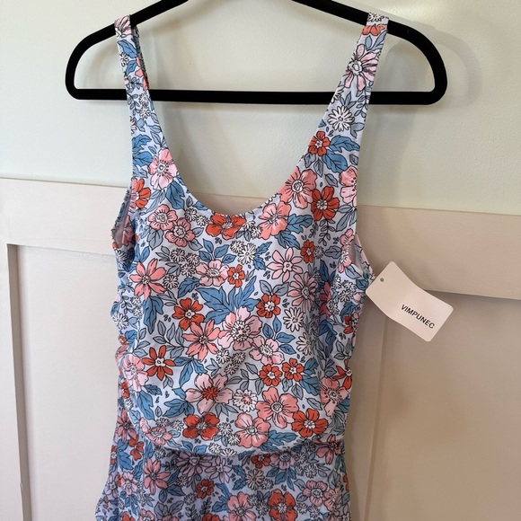 Floral Swim Dress Women’s Plus Size 1x Feminine Modest  Dainty Beach Vacation - Picture 2 of 10